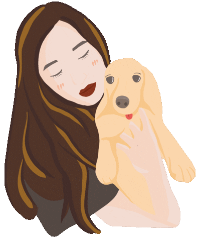 momosu0220 dog girl family puppy Sticker