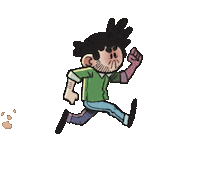 Momolossy animation angry green run Sticker