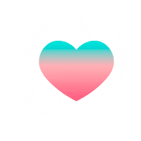 celine_nammour love heart pink blue Sticker