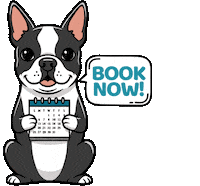 cutiepaws dog atlanta calendar book now Sticker