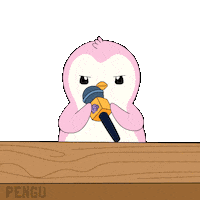 Pink Mic Drop Sticker by Pudgy Penguins