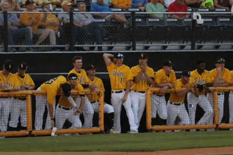 SouthernMissAthletics giphygifmaker baseball dugout bow and arrow GIF