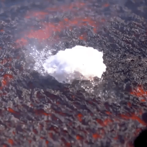 Epic Visuals Produced When Snow Meets Lava