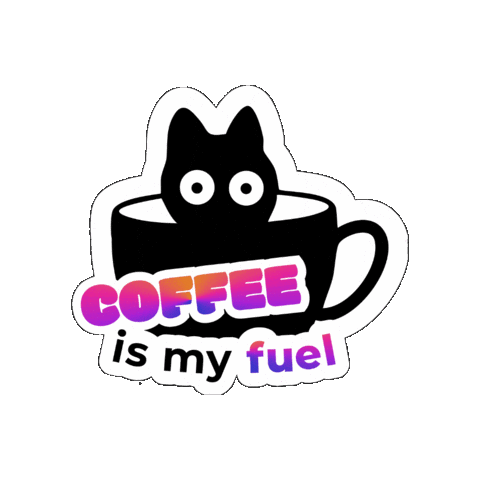 Lna_design giphygifmaker cat coffee project Sticker