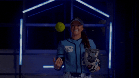 Softball Ball Toss GIF by UNC Tar Heels