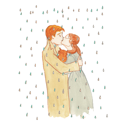 sarayluismartin kiss vintage look couple Sticker