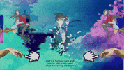 trashedits anime glitch flying witch GIF