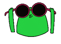 catparkerart eyes glasses blink frog Sticker