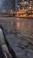 Chicago Rivers Nearly Freezes Over After Extreme Cold Hits the City