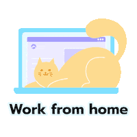Work From Home Cat Sticker by AvengaUA