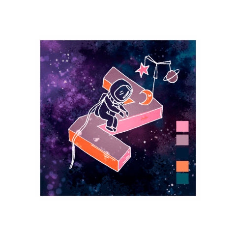 adrianailustra giphygifmaker art night goodnight Sticker