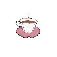 laranja_corderosa love coffee hearts cafe Sticker