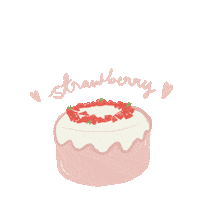 Strawberry Cake Sticker by lilianshomemadecake