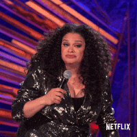 Michelle Buteau Shrug GIF by Netflix Is a Joke