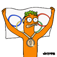 Gold Medal Flag Sticker by shremps