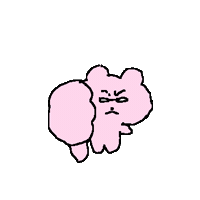 Pink Bear Thumbs Down Sticker