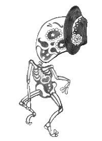 skeletitos dance dancing halloween mexico Sticker