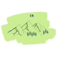 kreativkarussell marketing mountain hiking brush Sticker