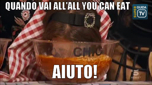 all you can eat ciao darwin 8 GIF by SuperGuidaTv