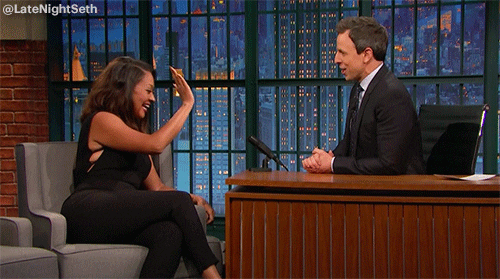 high five seth meyers GIF by Late Night with Seth Meyers