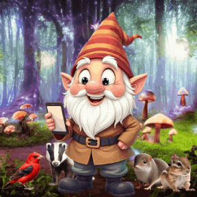 Cute Gnome Taking A Selfie GIF