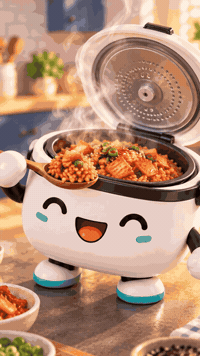 Lets Eat Korean Food GIF by Rice Robot