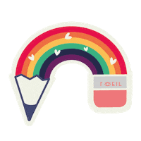 Loeilart rainbow loeil loeilart pencil project Sticker