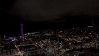 Seattle Space Needle Glows Pink for New Year's Celebrations