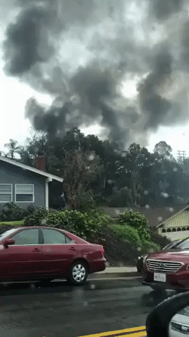 Thick Smoke Fills the Sky After Deadly California Plane Crash