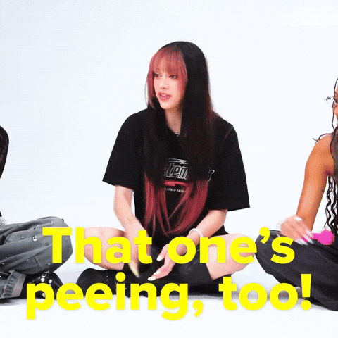 Peeing Girl Group GIF by BuzzFeed