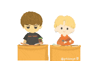 Couple Working Sticker
