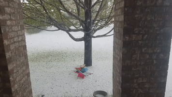 Heavy Hail Covers Streets in Denver Area