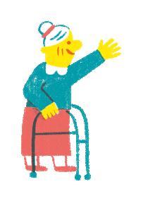 Grandma Hello Sticker by Ciudad Emergente