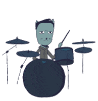 Drumming Rock And Roll Sticker by Oksana Kurmaz Art & Animation