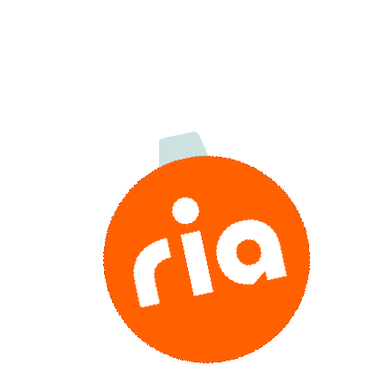 riafinancial giphyupload ria find orange santa ria orange bauble Sticker