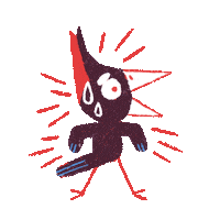 Shocked Bird Sticker by JonDraws