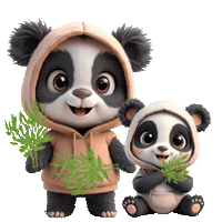 Panda Bears Sticker
