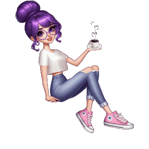 Coffee-Break Girl Sticker