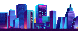 City Lights Skyline Sticker by AfterWork