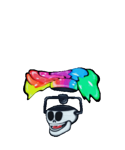 AFROKILLA giphyupload rainbow trippy skull Sticker
