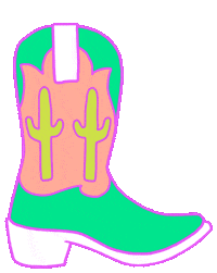 DuBlonde neon pastel cowboy feet Sticker