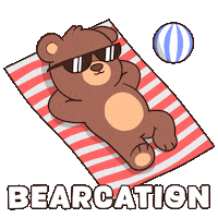 Sunbathing Teddy Bear Sticker by BEARISH
