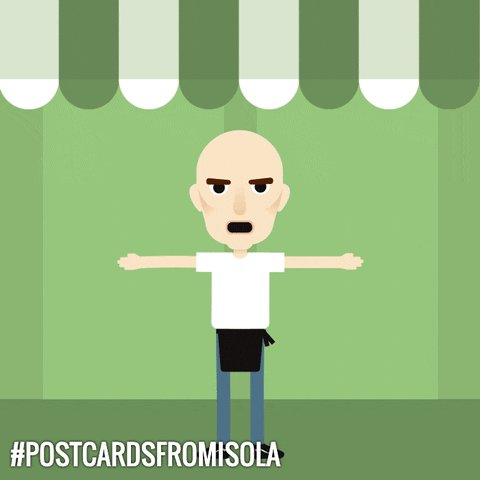 postcardsfromisola giphyupload restaurant talk multitask GIF