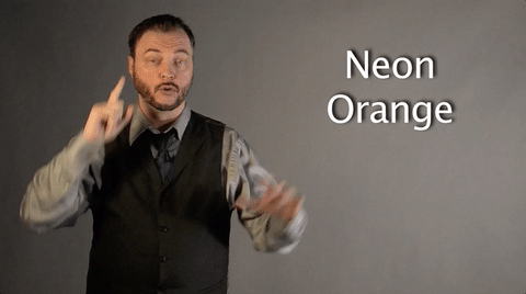 sign language neon orange GIF by Sign with Robert