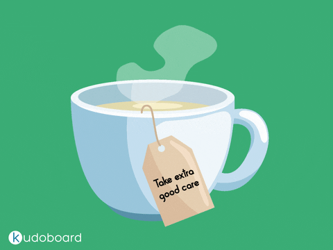 Kudoboard giphyupload coffee cup feel better get well soon GIF