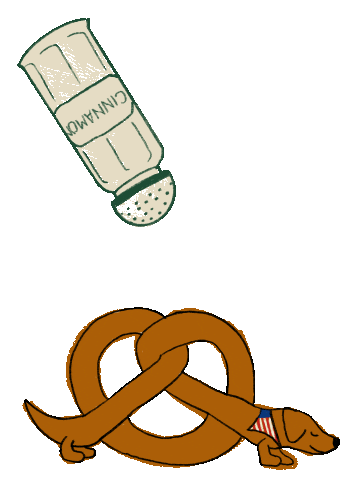 Lucyloveschocolate cinnamon pretzel sausage dog weiner Sticker