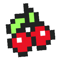 Pixel Cherry Sticker by allpears