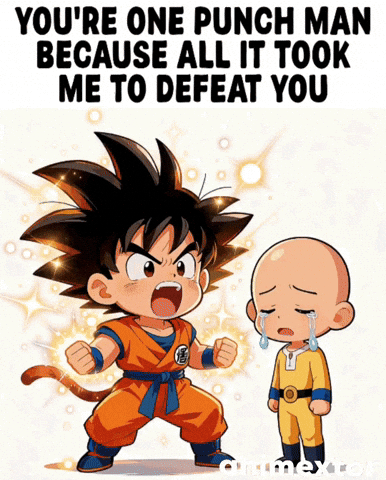 One Punch Man Goku Vs Saitama GIF