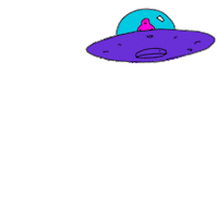 Flying Saucer Pink Sticker
