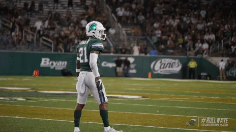 lewis jr football GIF by GreenWave